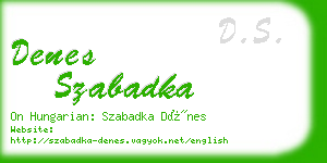 denes szabadka business card